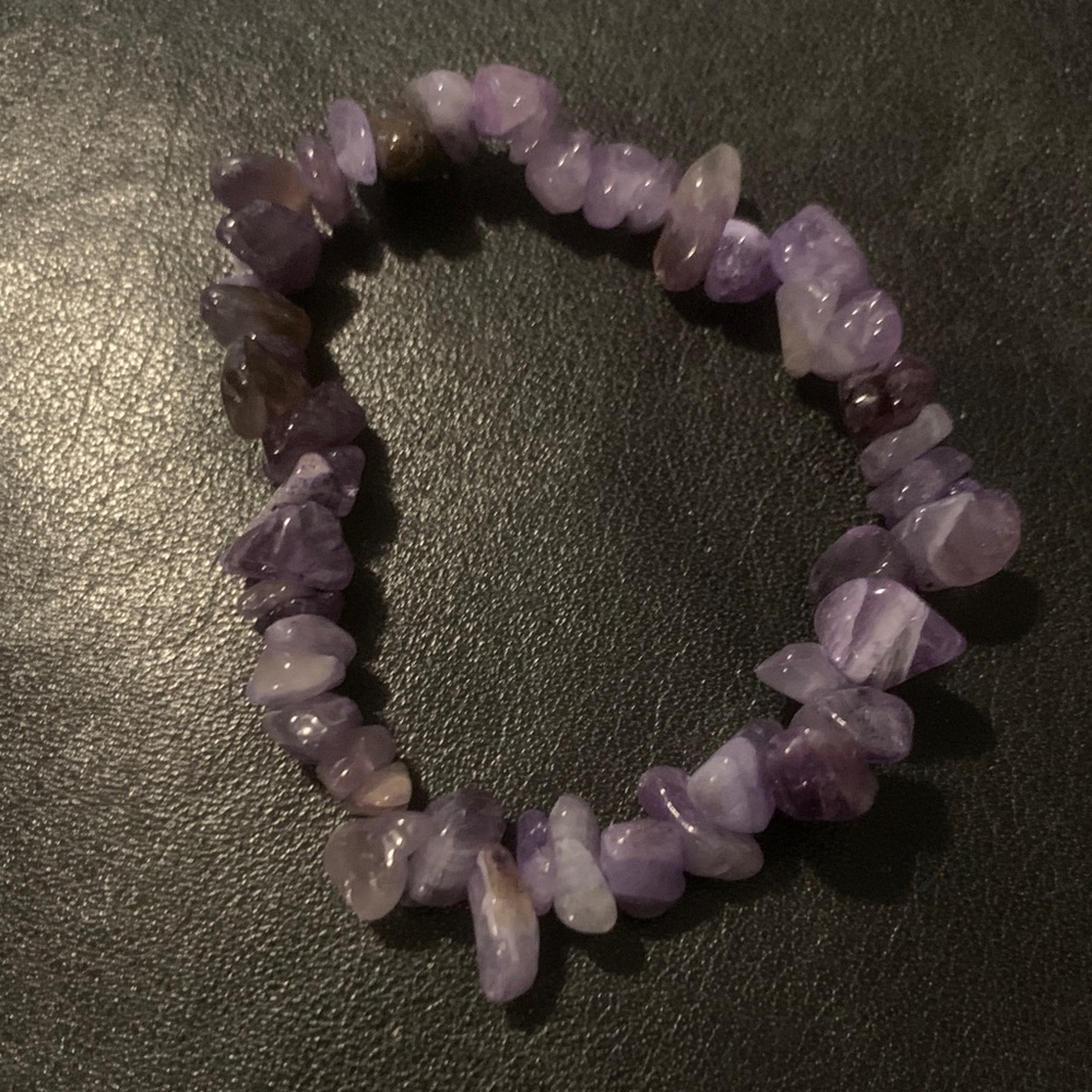 Amethyst Stone Chip Bracelet unisex